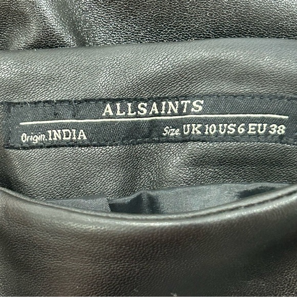 ALL SAINTS 100% Leather skirt with zipper in Women's Size 6 - Picture 8 of 8